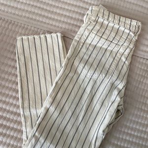 Abercrombie Pinstripe Cropped Jeans